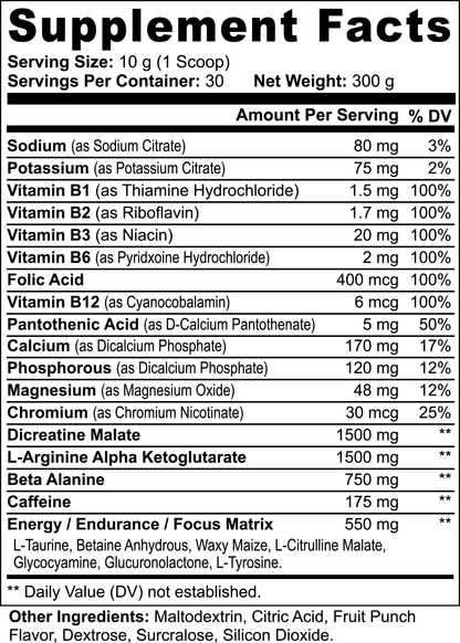 HARD LINE Pre-Workout Powder (Fruit Punch)